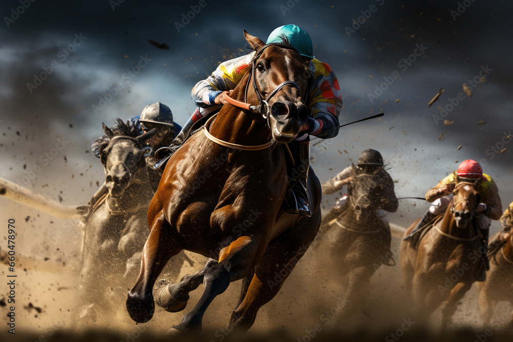 Naklejka premium Derby horse racing