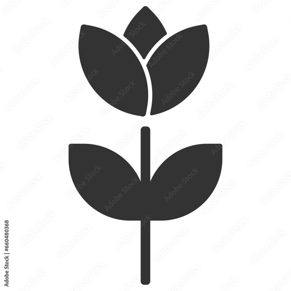 Flower silhouette. Vector flat icon Flower silhouette. Vector flat icon