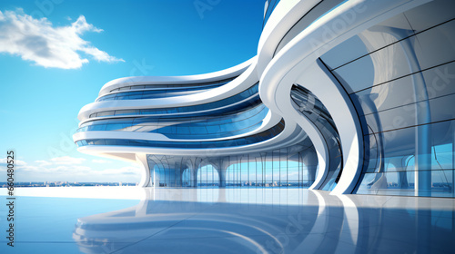3D render of futuristic architecture Skyscraper building © Cybonad
