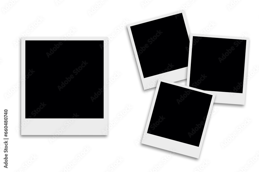 4 Blank square photo frames template with white borders in a random creative layout. Used as a printable photo collage or a mock up for album pictures or photographs collection in a classic old style. 4 Blank square photo frames template with white borders in a random creative layout. Used as a printable photo collage or a mock up for album pictures or photographs collection in a classic old style.
