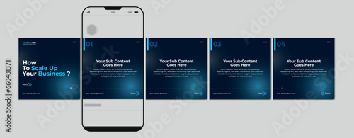 Set of Linkedin Carousel Post, editable social media Instagram carousel post, modern and creative business carousel post template, eps 10.