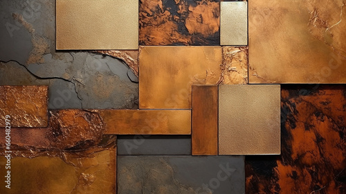 textura pedra ferro em tons terrosos, cobre e dourado photo