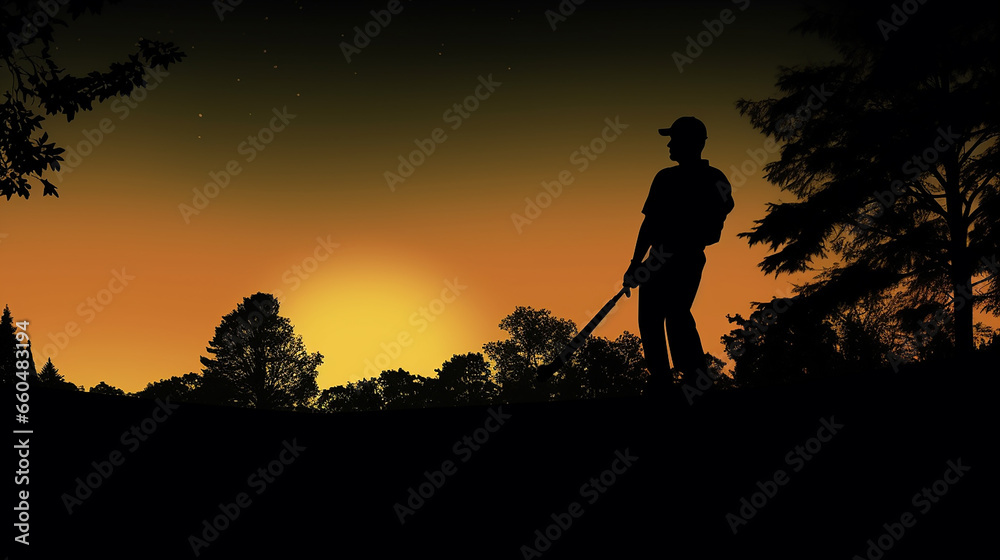 Fototapeta premium silhueta Cricket Batsman