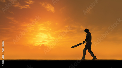 silhueta Cricket Batsman