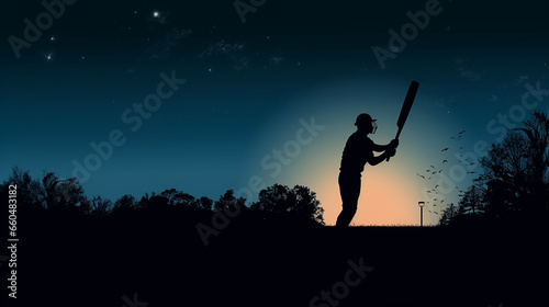silhueta Cricket Batsman