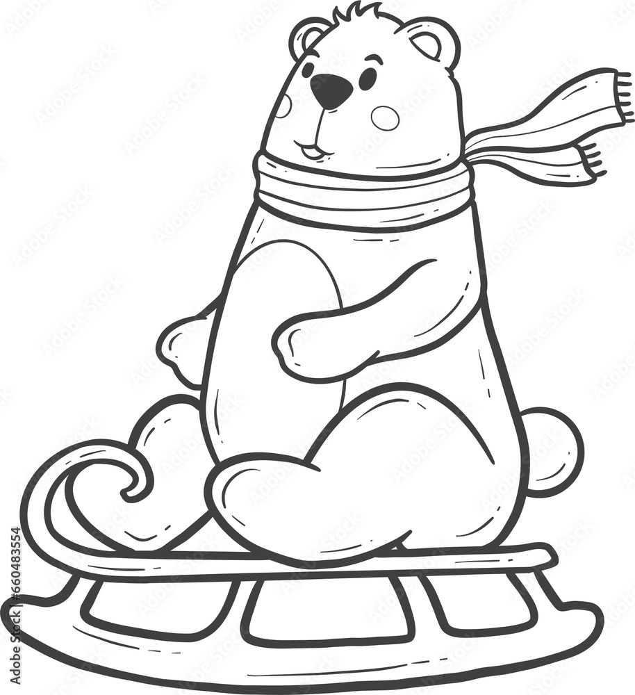 cute animal winter outline cute animal winter outline