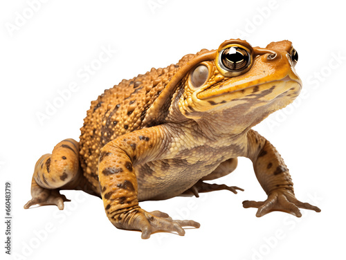 Cane toad close-up isolated on white background