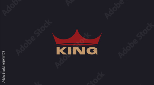 King crown, logo, icon, symbol, emblem, Royal and King logo design inspiration Vector, bstract Logo design, Lineart. flat vector, new isolated illustration.