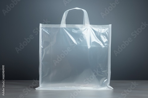 Plastic Bag. Empty White Plastic Isolated Bag.