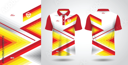 red yellow polo shirt sublimation sport jersey template