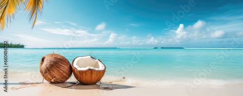 coconuts on paradise tropical beach summer vacation