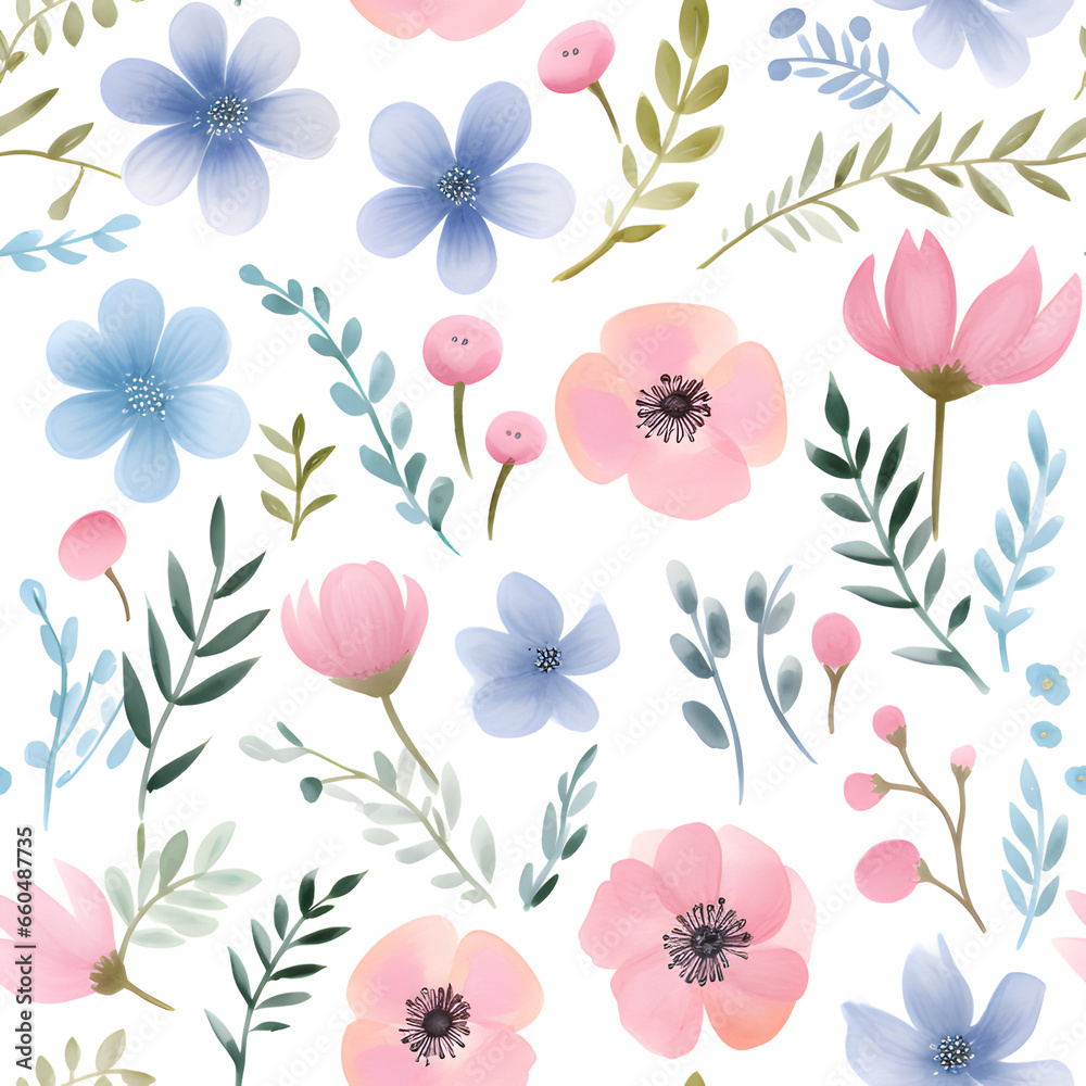 Pastel watercolor flower clipart on a white background. Pastel watercolor flower clipart on a white background.