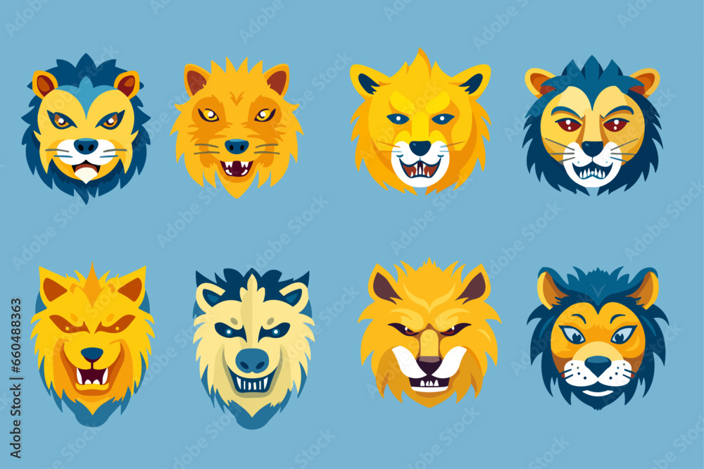 A collection of funny monsters or animals. A set of cute fantasy or fairy tale creatures. Cartoon characters isolated on background. Bright color children vector illustration in flat style