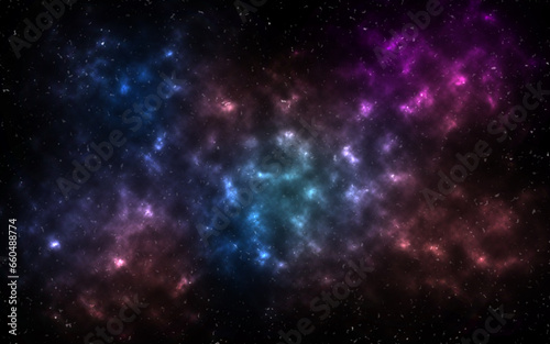 A bright, beautiful cosmic nebula. illustration of space galaxy.