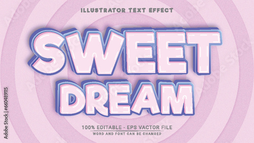Sweet Dream 3d style text effect - Sweet Dream Premium Editable Text effect