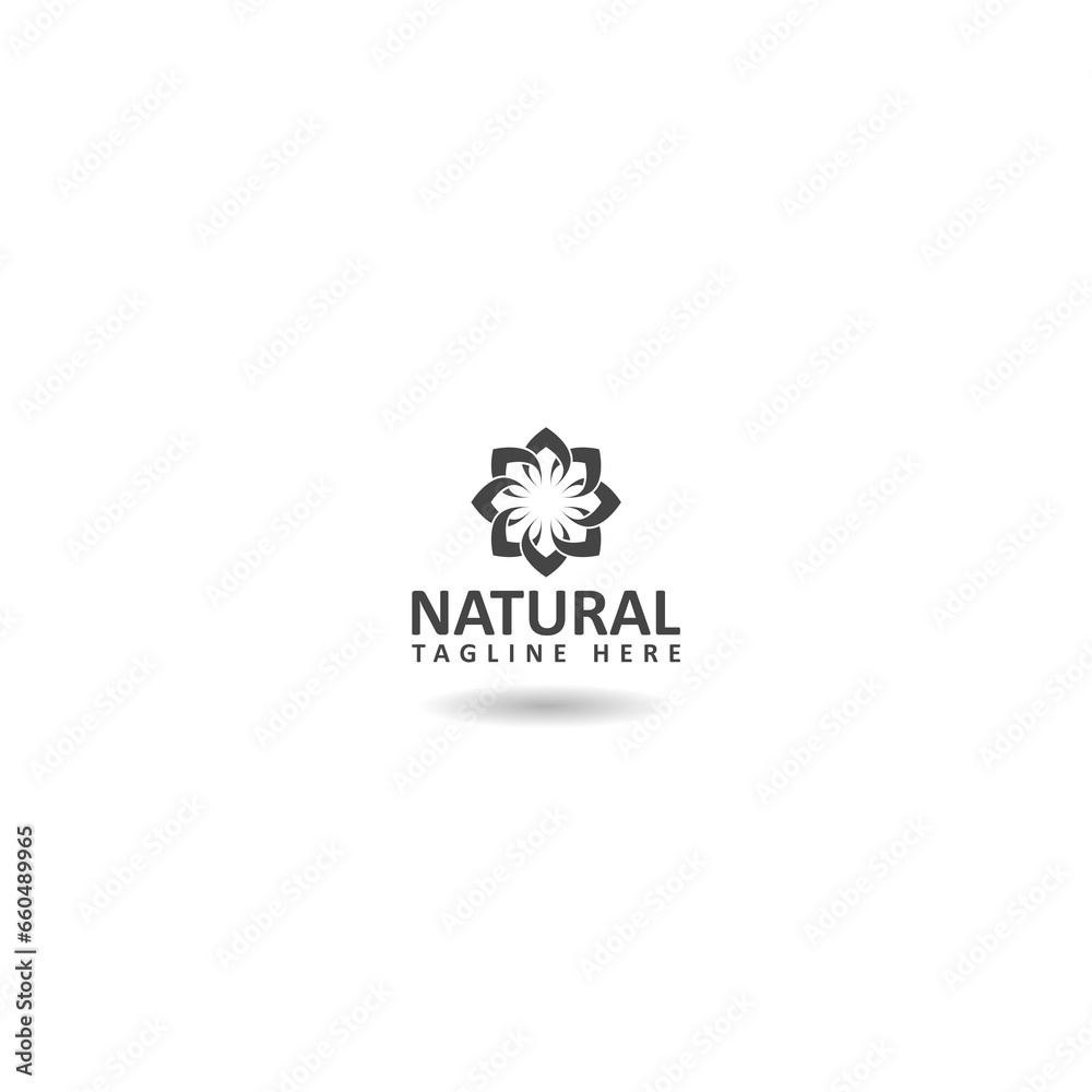 Natural Lotus flower logo icon with shadow Natural Lotus flower logo icon with shadow