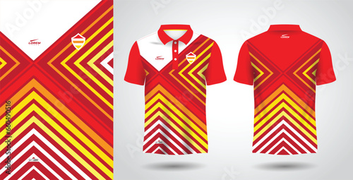 red yellow polo shirt sublimation sport jersey template