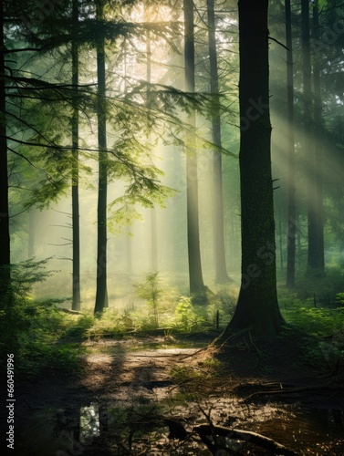 Discover the beauty of nature's embrace in this peaceful woodland © rajun
