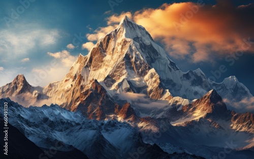 Majestic Himalayan Sunrise An Enchanting Morning. © Haider