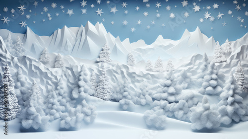 winter mountain landscape wonderland snow Christmas - by generative ai © CEVmemories