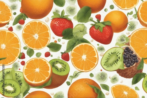 Vitamin C  kiwis  or strawberries  a pile of oranges  apples  and strawberries  amazing wallpaper