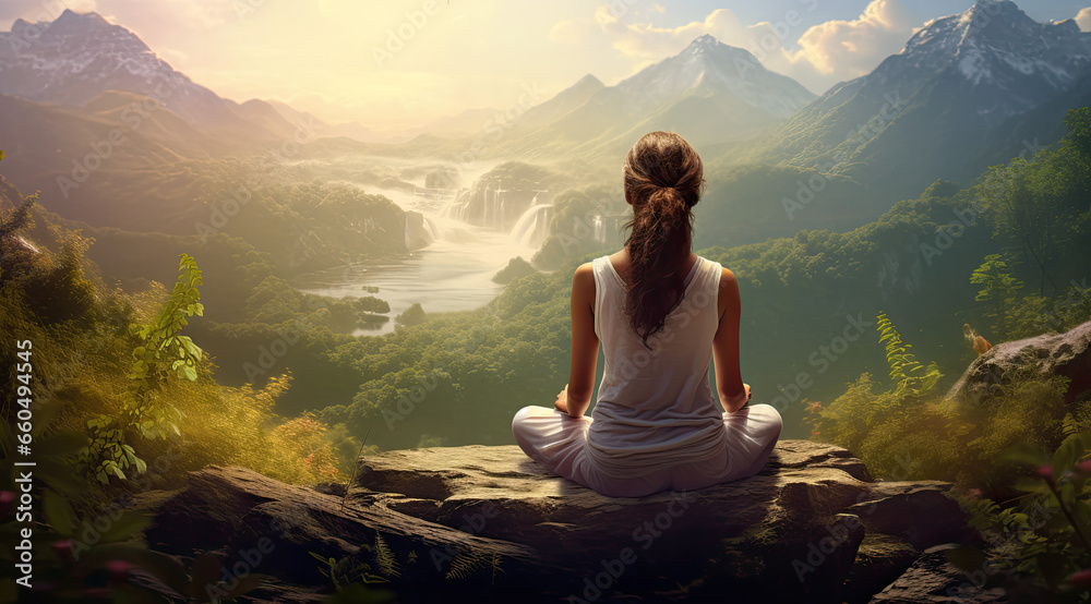 meditation in the mountains zen breathwork spiritual nature yoga - by generative ai meditation in the mountains zen breathwork spiritual nature yoga - by generative ai