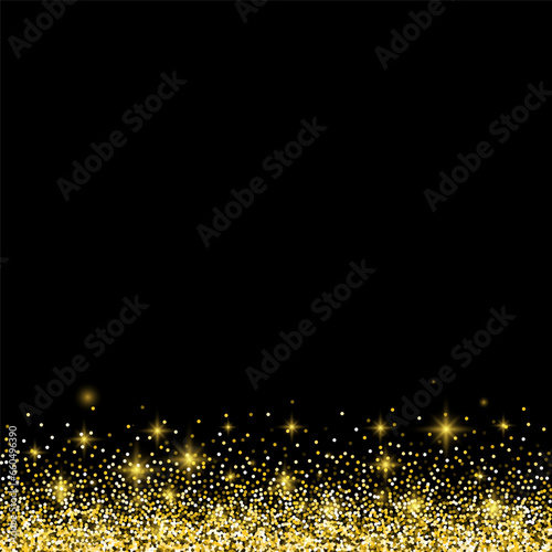 Gold glitter border with sparkles