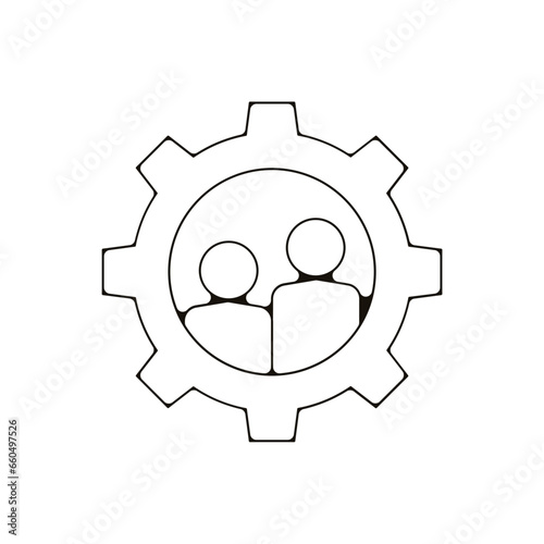 binome reglages team buiding travail entreprise d'équipe pictogramme Icone et symbole fin