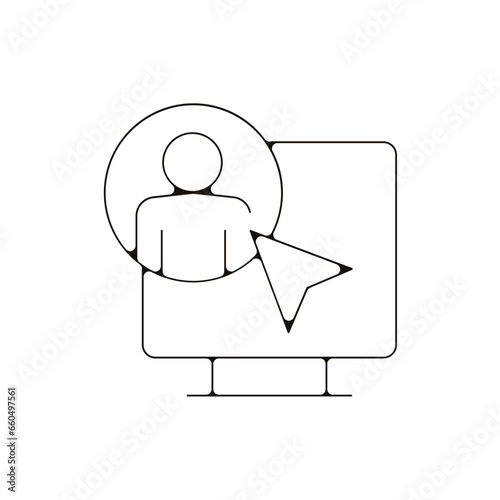 cible profil ordinateur team buiding travail entreprise d'équipe pictogramme Icone couleur fin