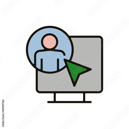 cible profil ordinateur team buiding travail entreprise d'équipe pictogramme Icone bleu couleur