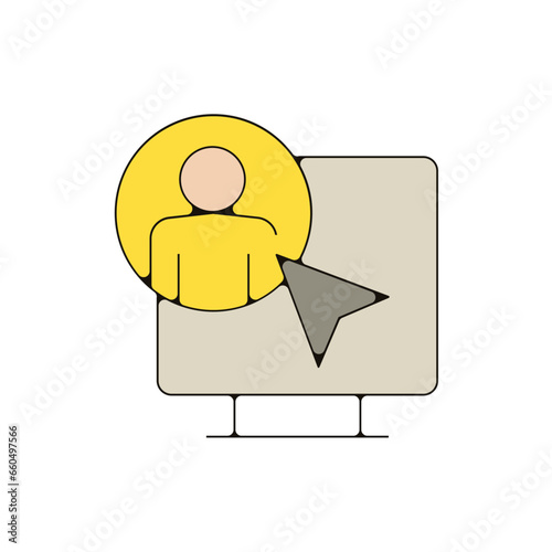 cible profil ordinateur team buiding travail entreprise d'équipe pictogramme Icone fin couleur