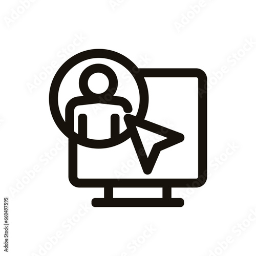 cible profil ordinateur team buiding travail entreprise d'équipe pictogramme Icone gras couleur