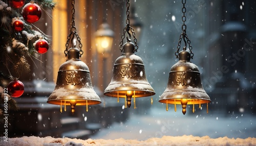 metal bell for new year, christmas, new year decorations
