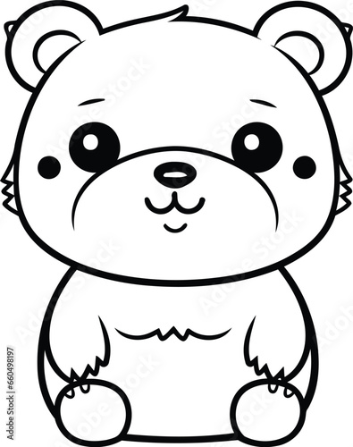 cute little bear animal character vector illustration designicon vector illustration design