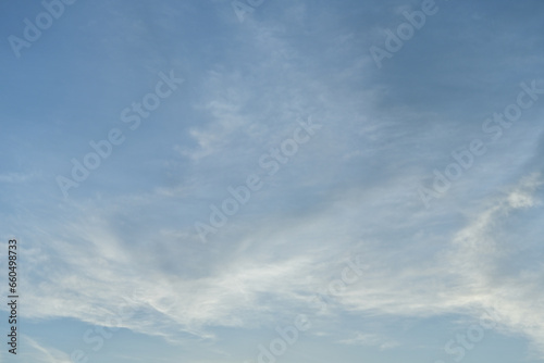 Blue gradient clouds, beauty in summer, soft white background with clear clouds in calm sunlight, bright winter weather, bright turquoise landscape during daytime. Sky view. Spring. Sky background.