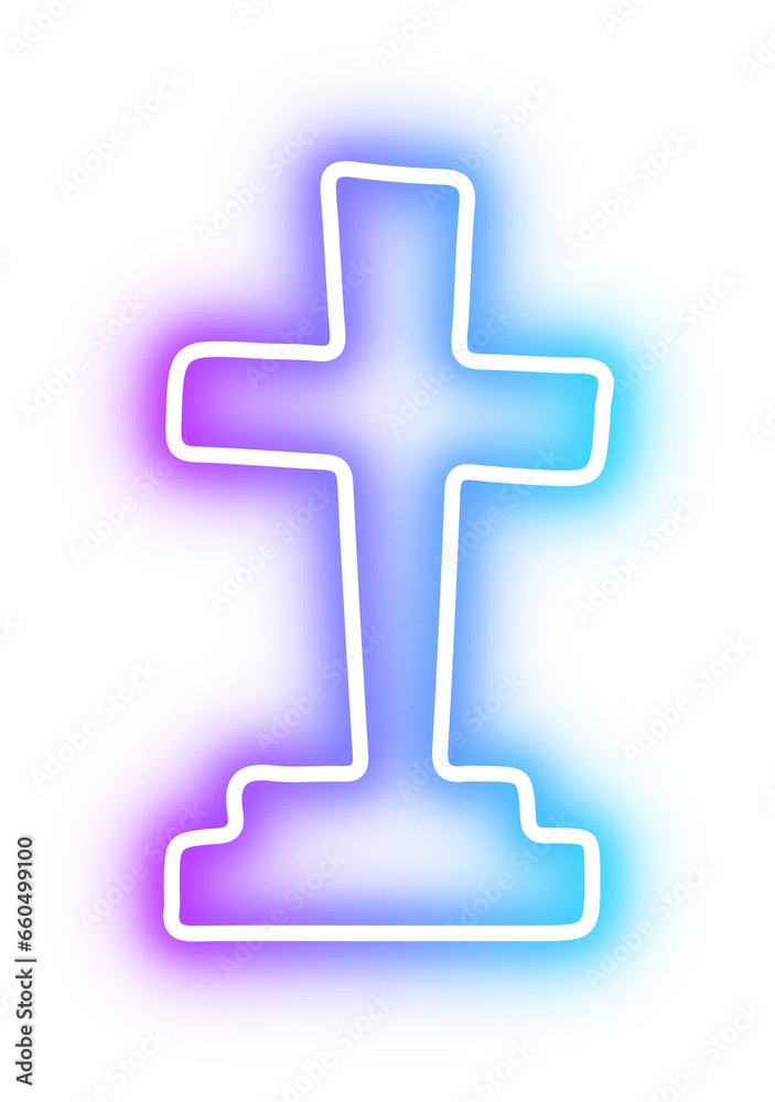 Fototapeta premium Set of Halloween neon
