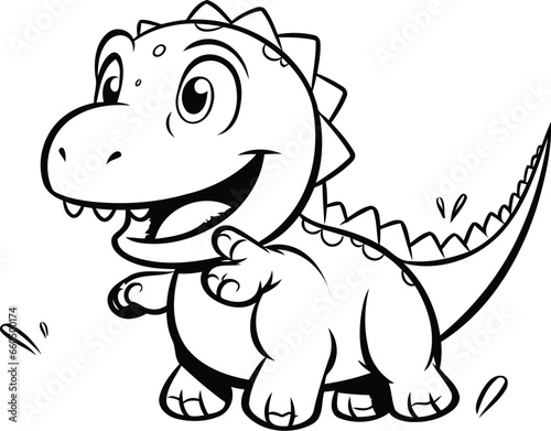 Cute Dinosaur Cartoon Vector Illustration. Isolated On White Background © Waqar