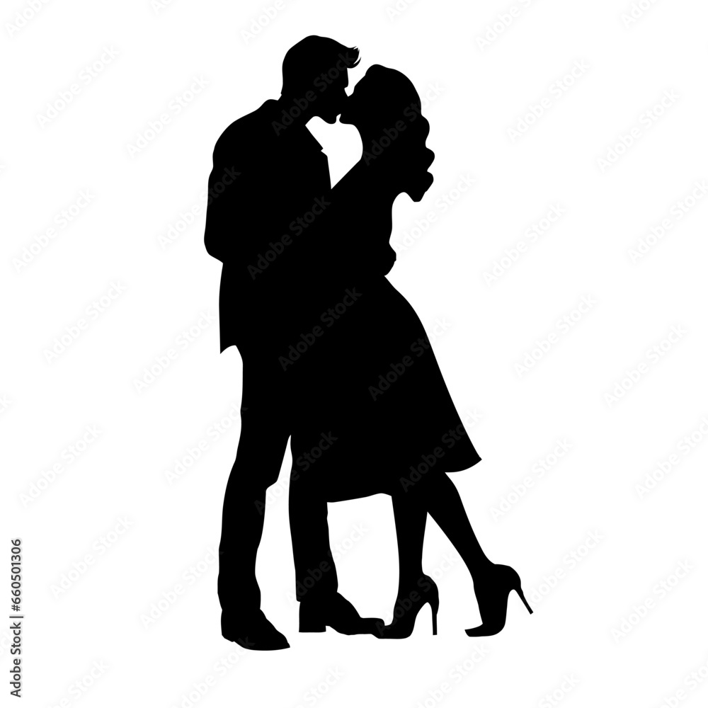 Kissing Couple Silhouette
