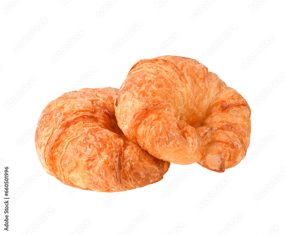 Two butter croissant on transparent png Two butter croissant on transparent png