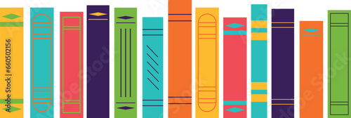 Bright books on a transparent background. Vector illustration, eps 10.