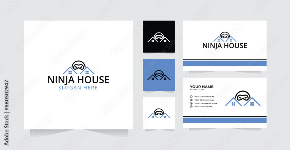 Fototapeta premium Ninja home logo design Template Logo