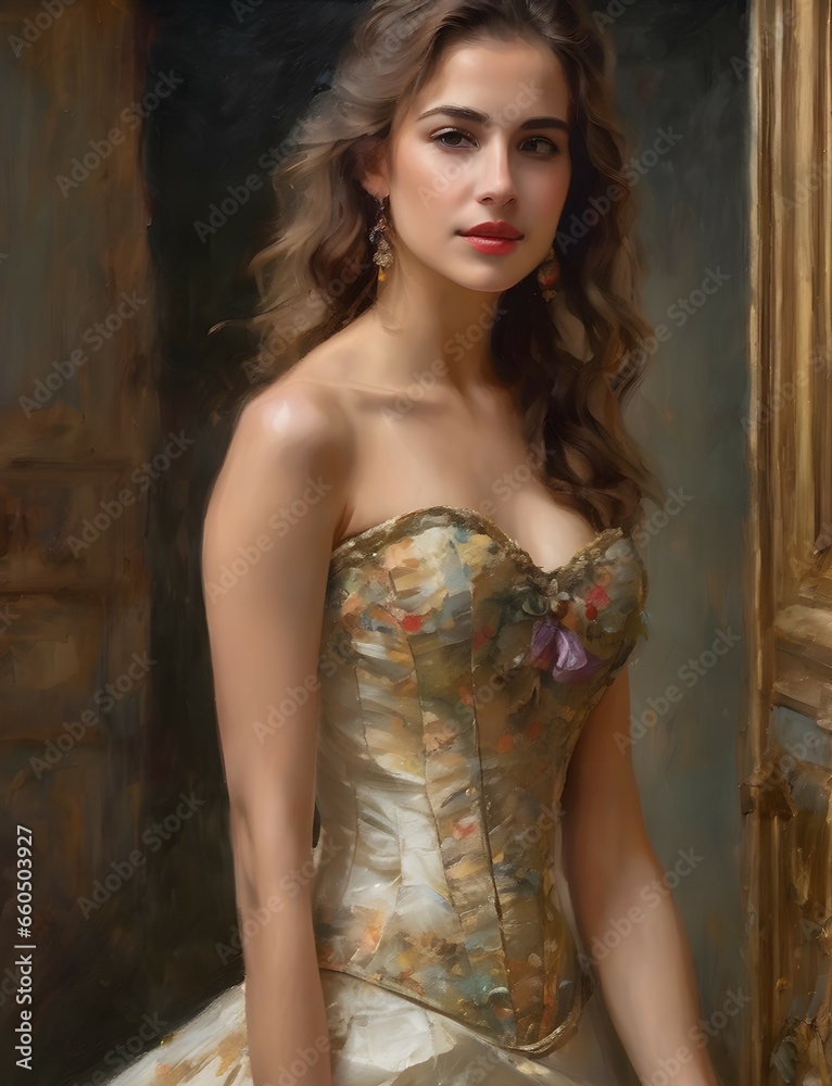Fototapeta premium portrait of a woman in a dress