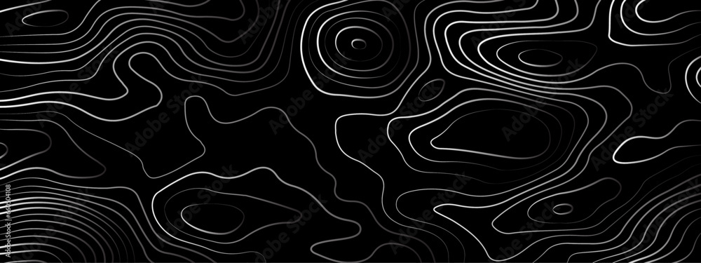 Abstract colorful wavy topographic map and curved lines background. Abstract geographic wave grid line map. Abstract topography relief. vector illustration.