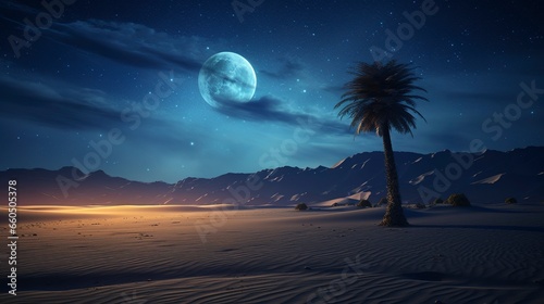 Night landscape, deserted b...