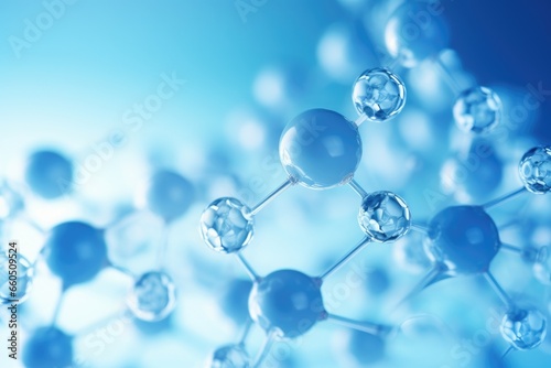 Liquid molecule and bubbles. Water molecules. Chemistry bonds. Molecular bonds.