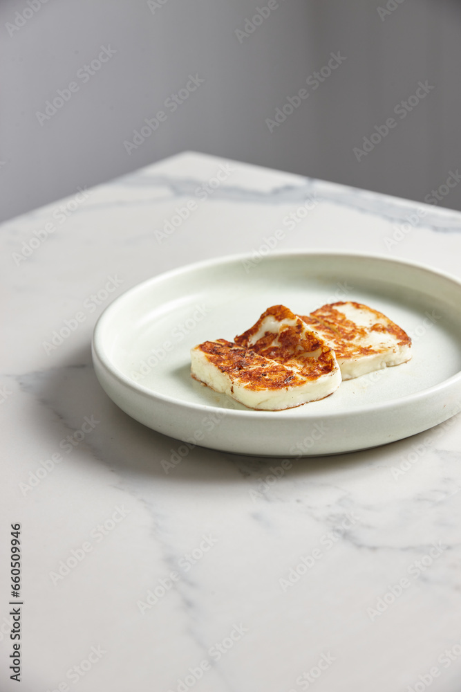 Plate of halloumi