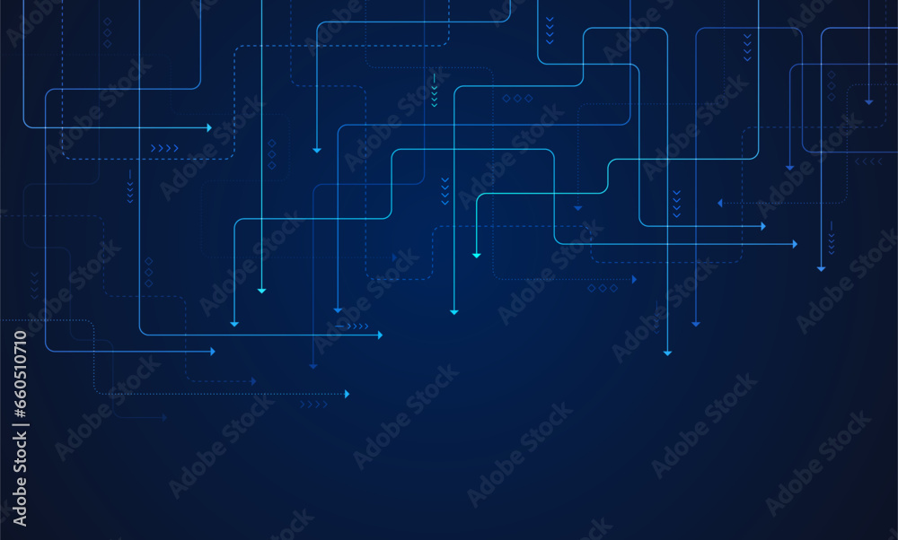 Digital technology blue background. Concept with technology line light. Circuit board background technology.