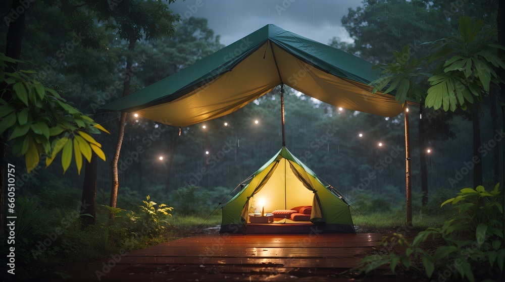 camping tent in the forest camping tent in the forest
