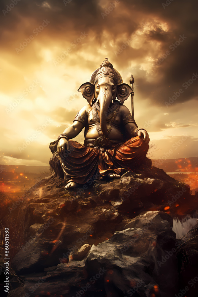 Naklejka premium Ganesha! Template / Banner for your best design