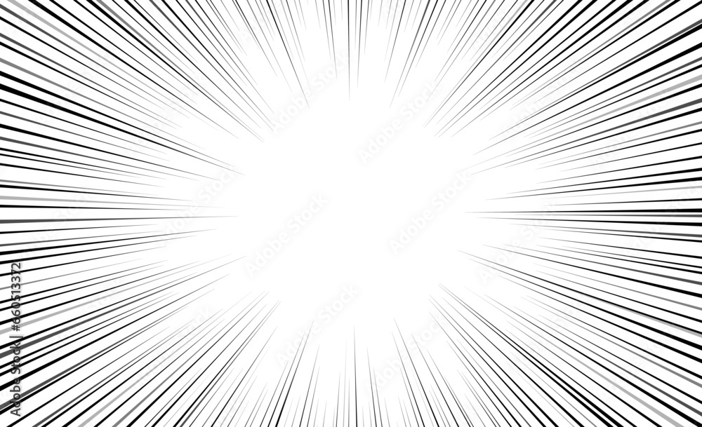 Fototapeta premium Burst light speed line anime zoom frame background